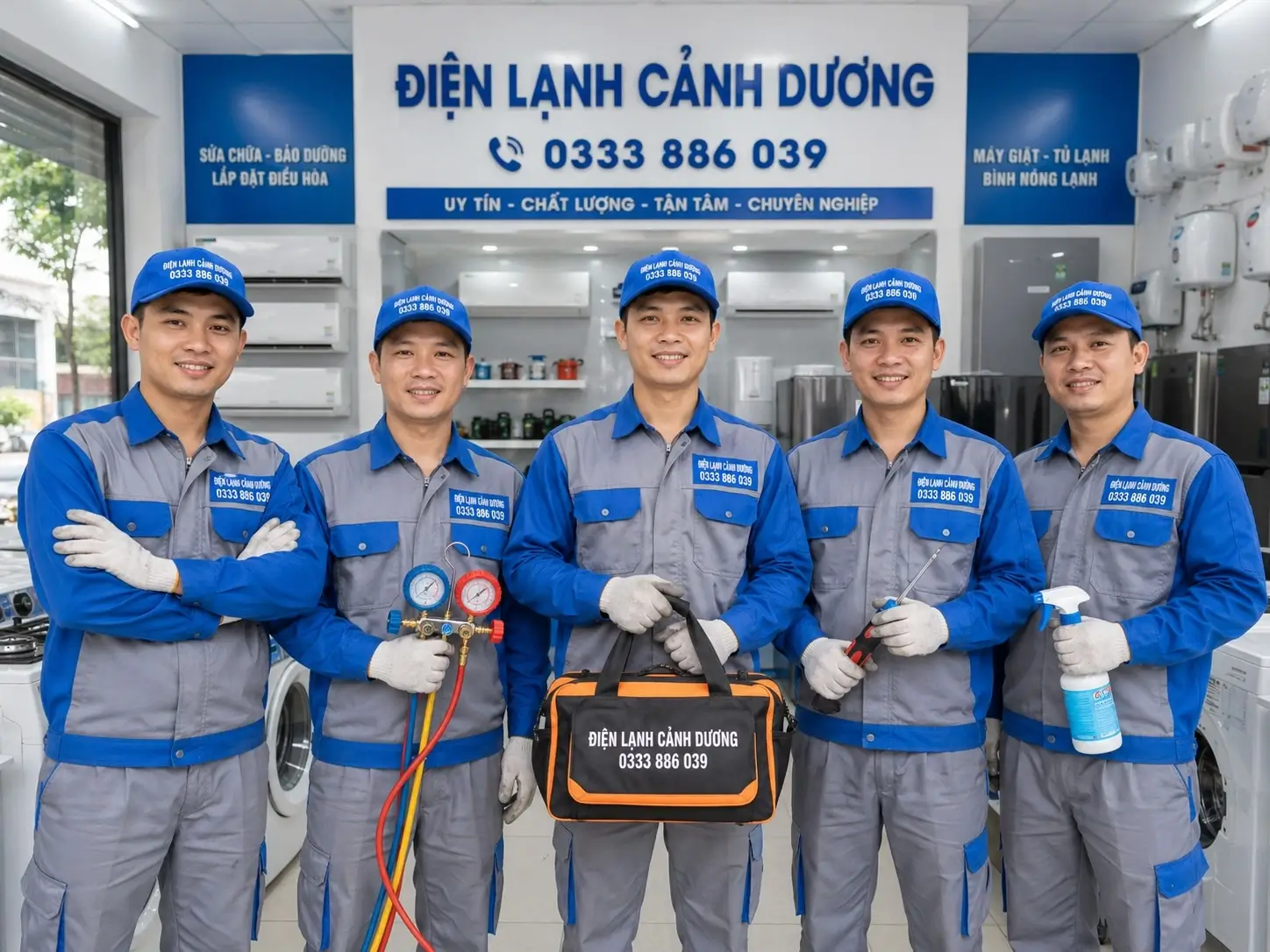 Đội ngũ kỹ thuật điện lạnh Quảng Ngãi của Điện lạnh Cảnh Dương