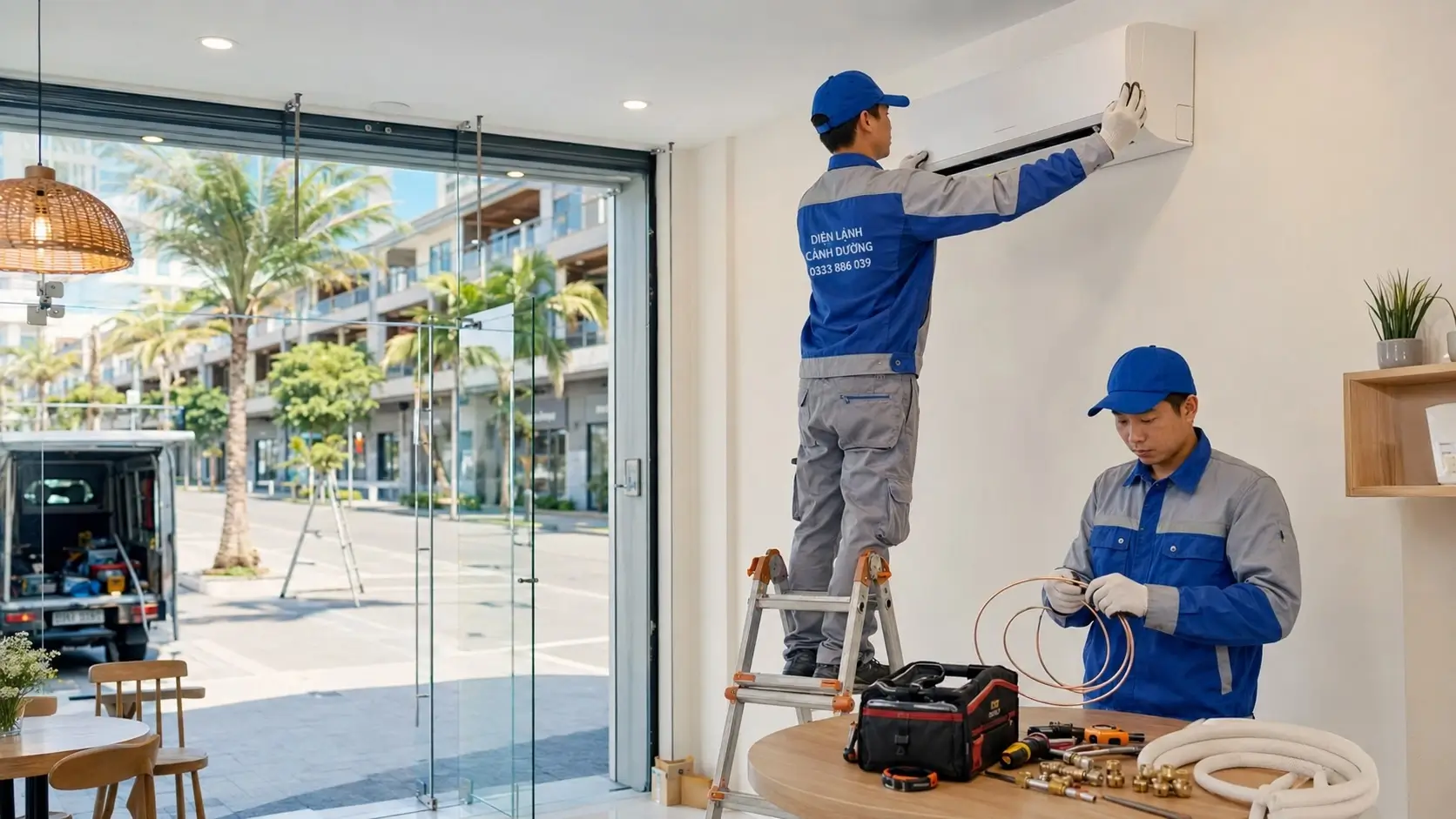 Lắp đặt máy lạnh cho shophouse tại Coastal Quảng Ngãi
